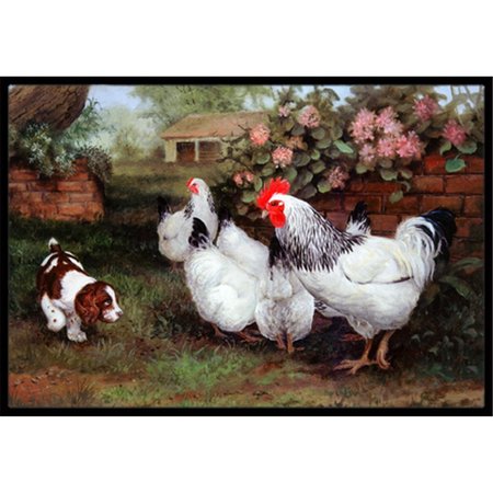 JENSENDISTRIBUTIONSERVICES Chickens, Hens & Puppy Indoor or Outdoor Mat, 18 x 27 MI2557546